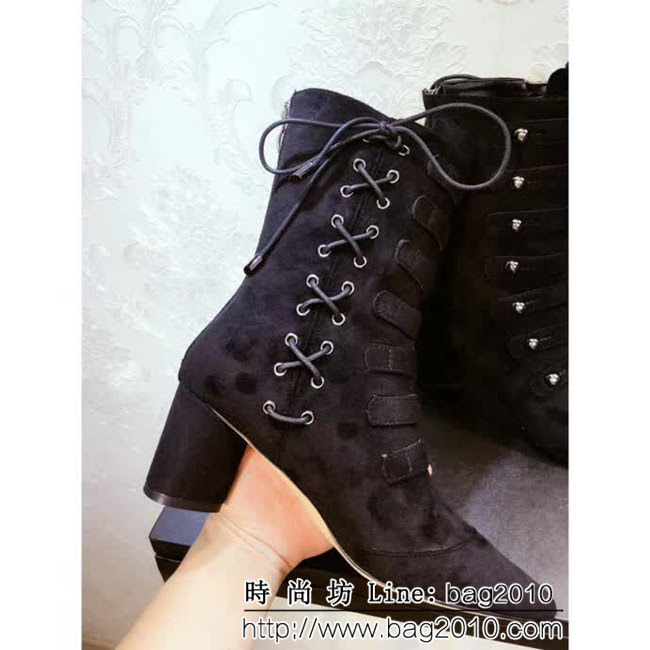DIOR迪奧 Cruise Clollection 系列 絨裏8寸短靴 黑色 QZS1295